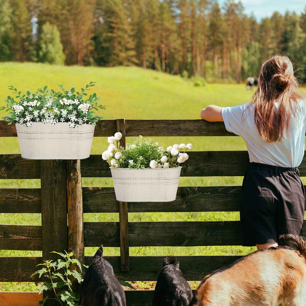 Fioriere Sospese In Metallo Con Fori Di Drenaggio, Ideali Per Giardini Balconi Recinzioni Patii E Decorazioni 2 Pezzi Verde Ymyny 87905816