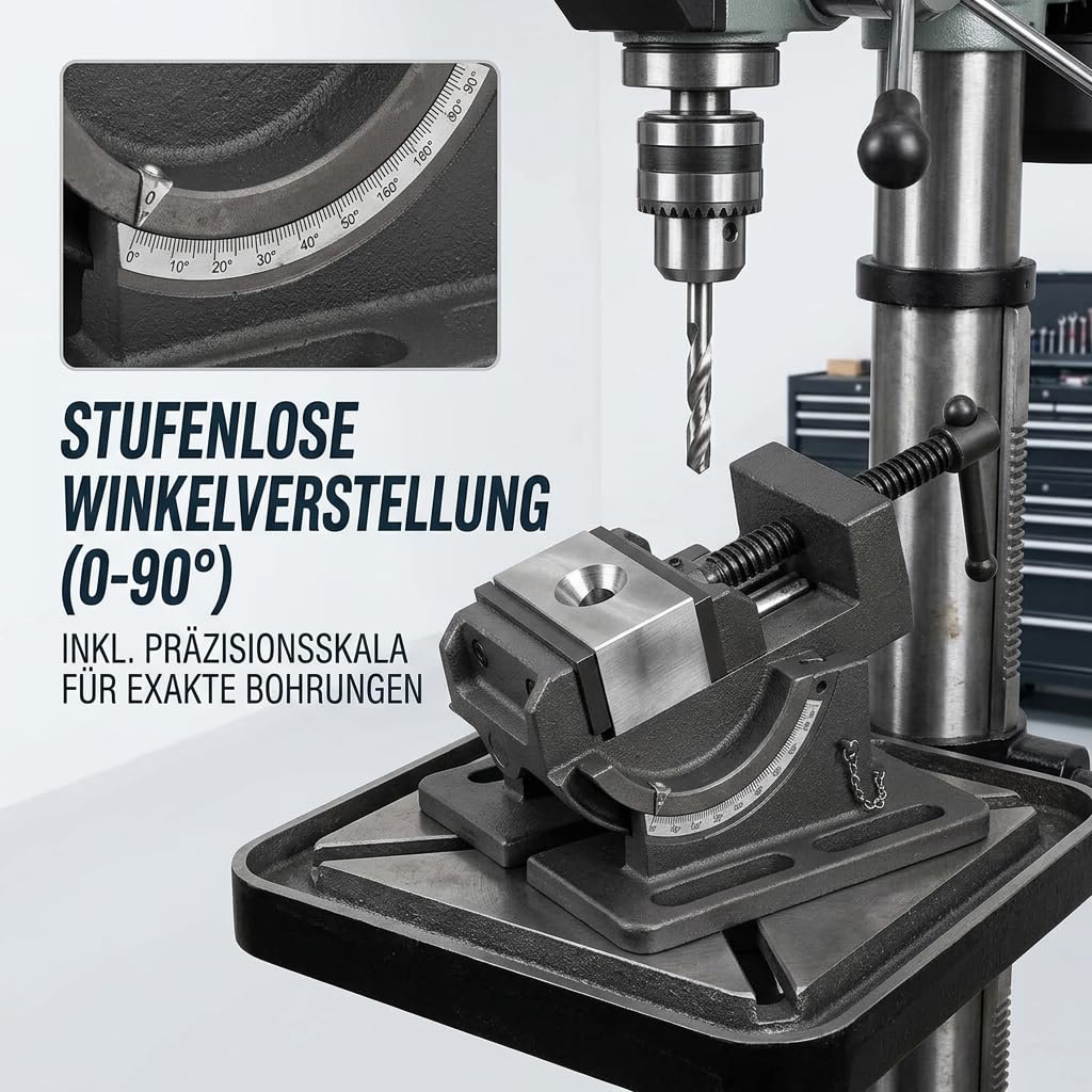 Bohrmaschinen Schraubstock, Maschinenschraubstock Kippbar Werkbank Klemmschraubstock Bohrmaschinen-Schraubstock Bohrschraubstock Schraubstockhalter Spannbankhalterung Vielseitiger Schraubstock