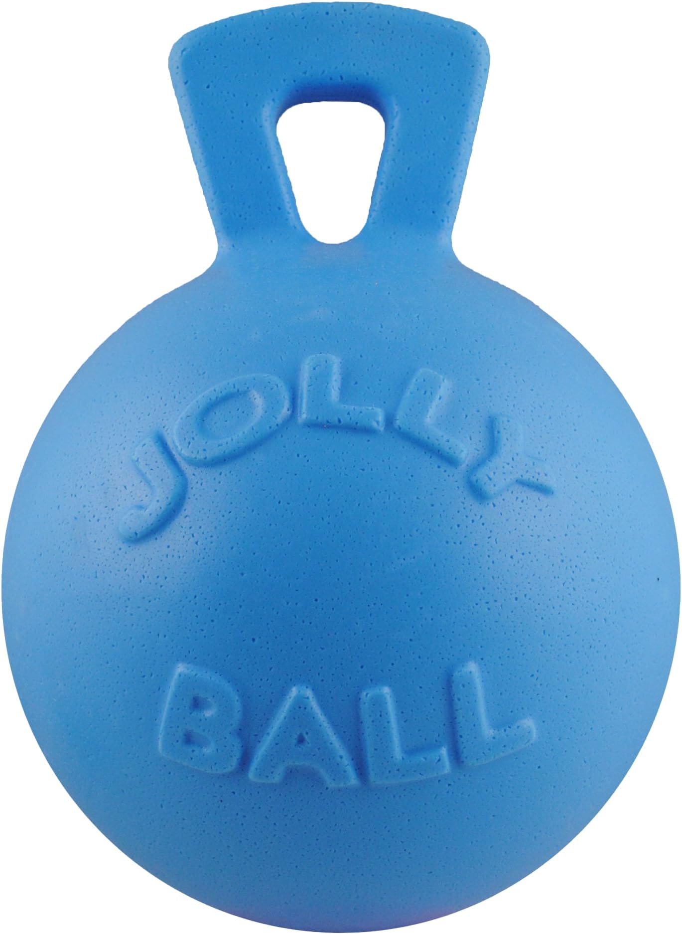 Jolly Pets Tug-n-Toss Heavy Duty Dog Toy Ball with Handle, 8 Inches/Large, Blueberry