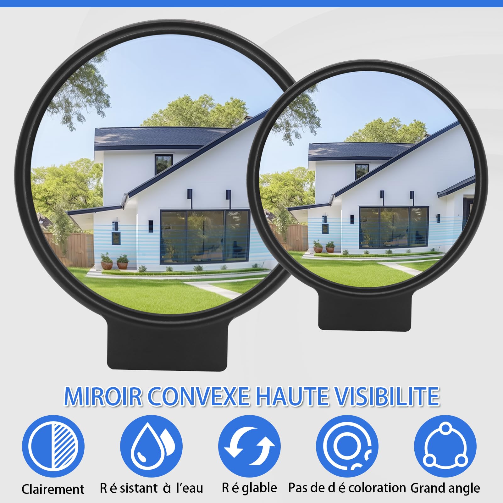 Miroir Convexe pour Camions - Sécurité RenforcéeRétroviseur de Camion Réglable avec Champ de Vision 3440-14 (15cm)