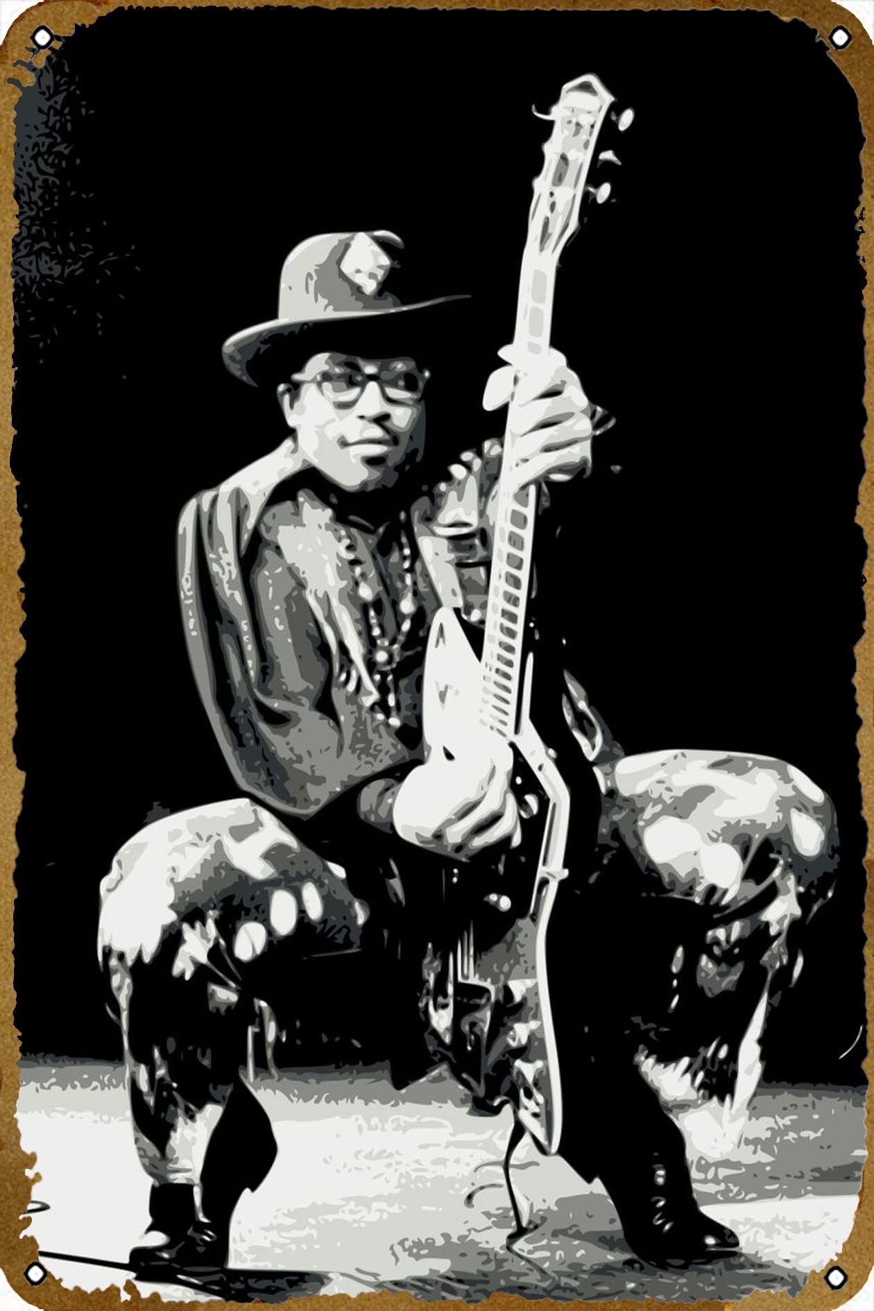 Amazon.com: Bo Diddley Metal Tin Sign 8 x 12 in Music Bands
