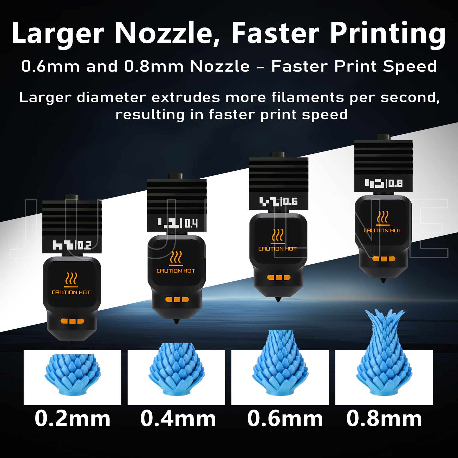 Lot de 2 kits de hotend améliorés de 0,6 mm pour Bambu Lab P2S/H2D/H2S (avec 4 chaussettes en silicone), extrudeuse avec buse en acier trempé et bloc chauffant électroplaqué pour accessoires