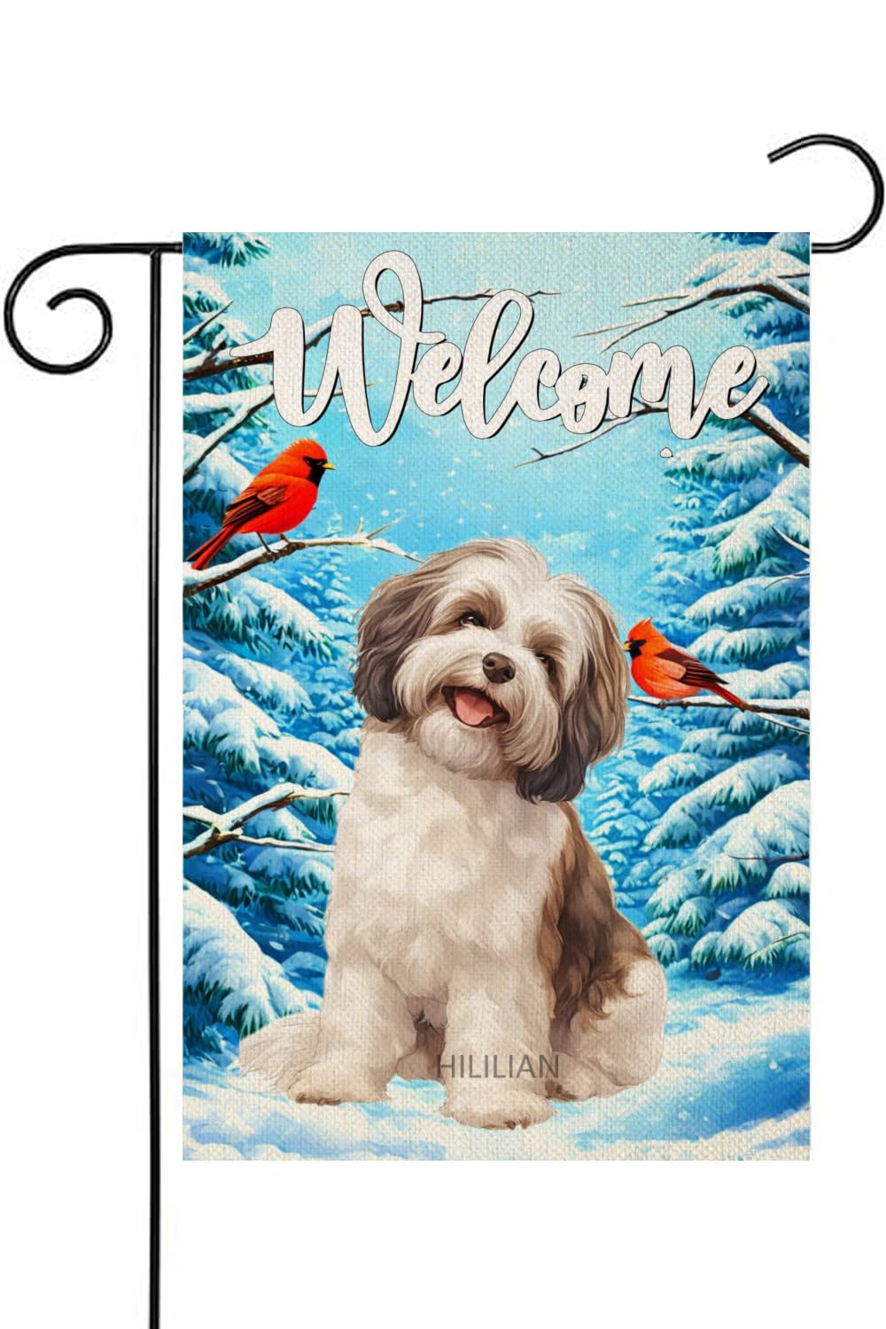 Welcome Winter Cardinal Garden Flag