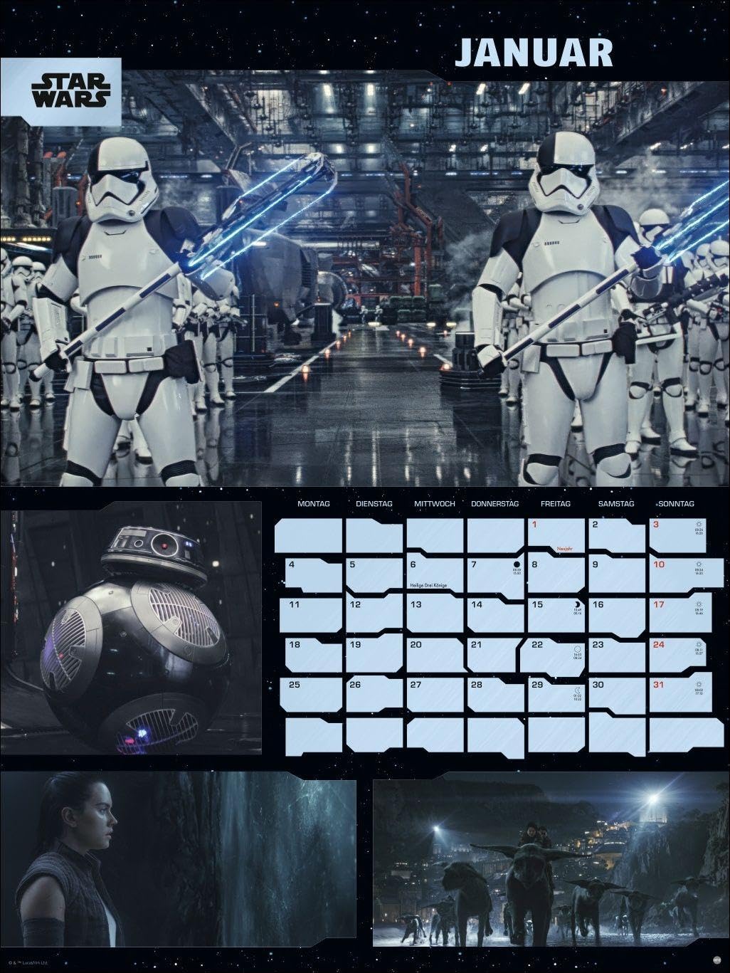 Star Wars Broschur XL Kalender 2027: Praktisch und ein absoluter Hingucker: Terminplaner groß mit den besten Szenen aus den Star Wars Filmen. Viel Platz für Termine für Star Wars Fans.