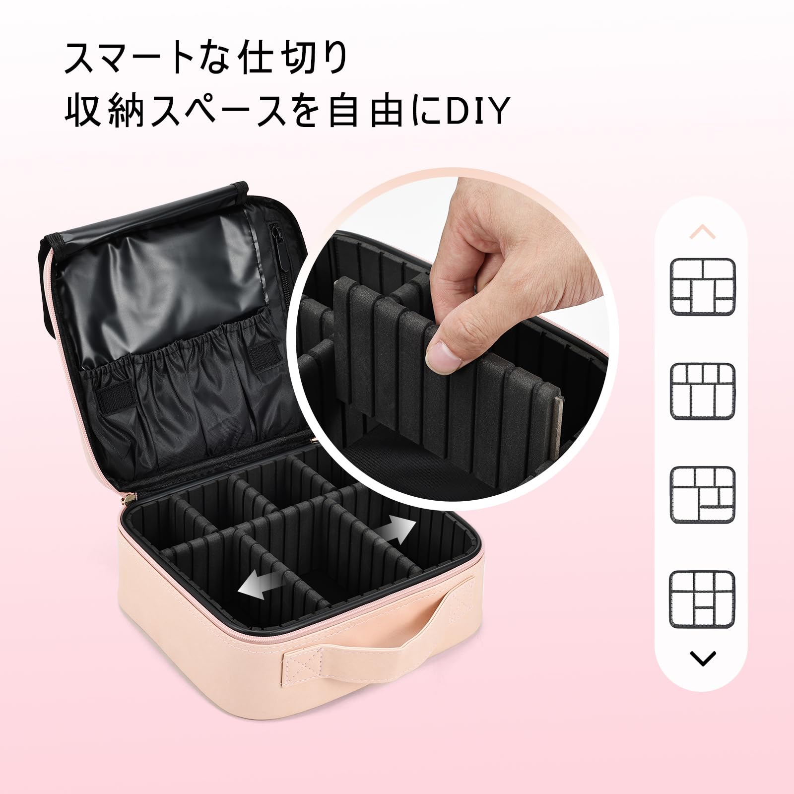 Amazon | Hapilife プロ用 メイクボックス 化粧ポーチ 化粧品ポーチ