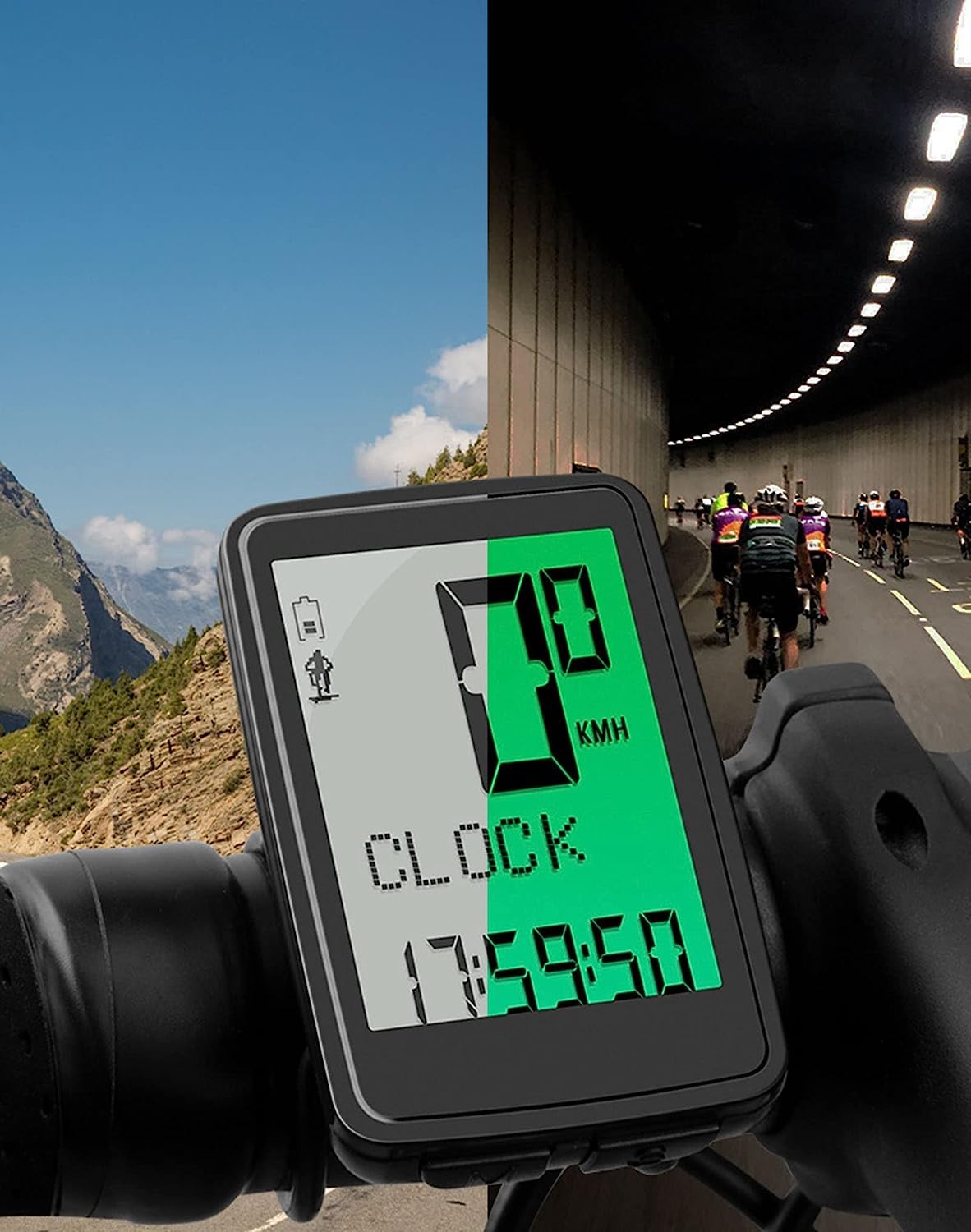 Prędkościomierz Tachymetr rowerowy, transmisja sygnału 2.4G 24-funkcyjny podświetlany wyświetlacz LCD z czujnikiem kadencji rowerowy miernik rytmu Przebiegomierz