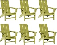 Vista 16 de Silla Adirondack de Madera Sintética Adiromoti, Sillas de Patio Resistente a Todo Clima, Aspecto de Madera, Silla Pre-Ensamblada para Fuego al Aire