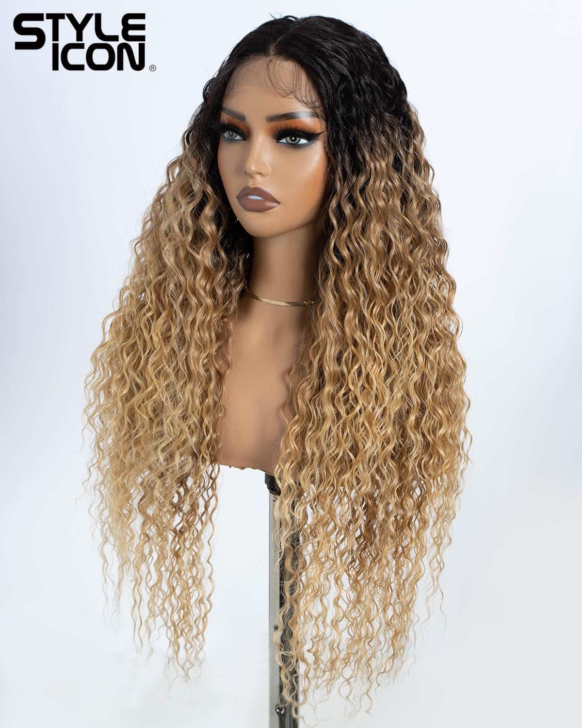 Style Icon perruques Lace Front Wigs Synthetique 71cm Longue Perruque Bouclée Devant En Dentelle Perruque Pour Femmes Fibres Résistantes À La Chaleur