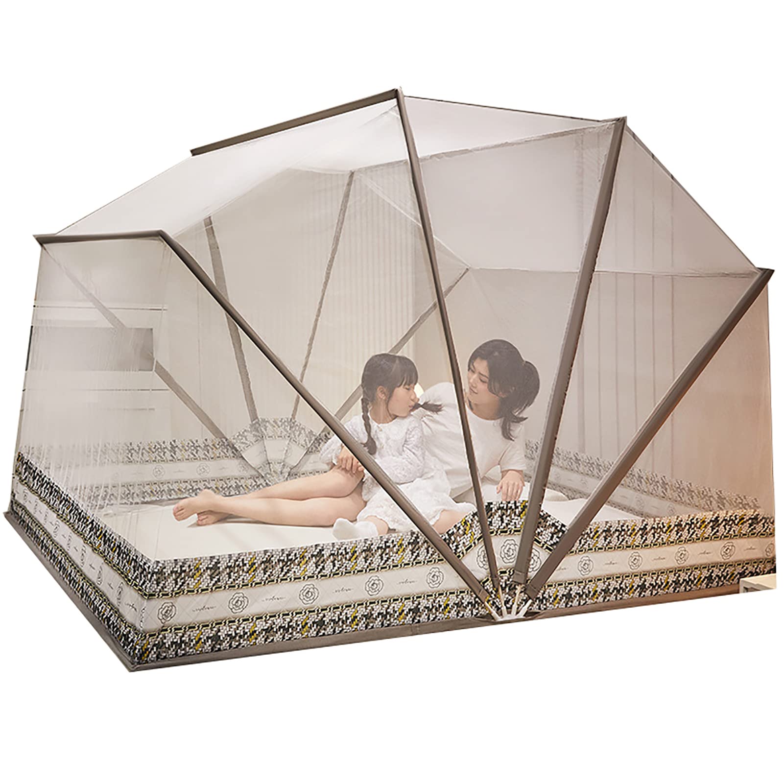 GJMSSMY Folding Mosquito Net,Portable Bed Canopy Camping Portable Travel Home Mosquito Tent Foldable Mosquito Net Easy Installation for Adult Bottomless Sleep Nets Outdoor,C,160x190*120CM