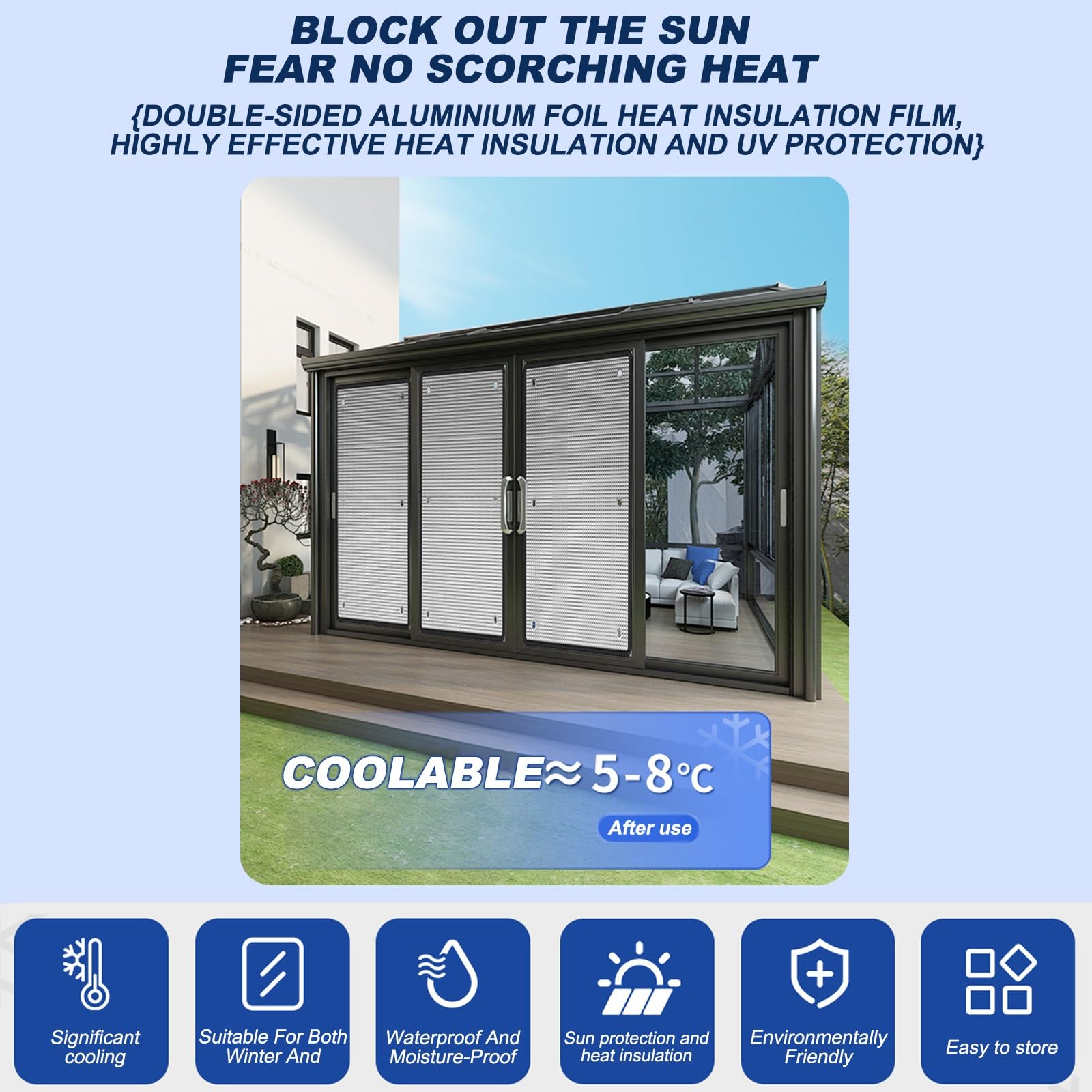 Sonnenschutzfolie for Schlafzimmer, UV-Schutzfolie, mit Saugnäpfen, schützt Ihre Privatsphäre, geeignet for Kinderzimmer und Wohnmobile.(100x200cm/39.3x78.7in)