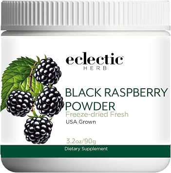 Eclectic Herb - Black Raspberry Powder Superfood Supplement | Nutritional Support, Vitamins + Minerals | Antioxidant + Immune Support | Natural, Non-GMO, Vegan, Gluten Free 3.2 oz | 90 g