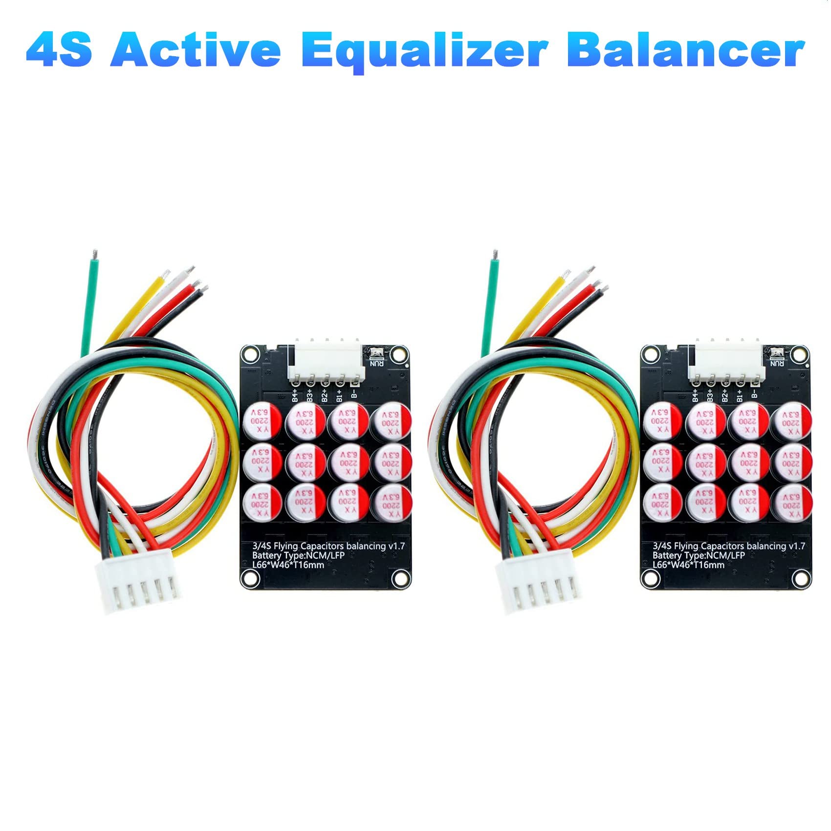 Lizusidtsy 2PCS 4S Active Equalizer Balancer Lifepo4 / Lipo/LTO Battery Energy Equalization Capacitor Board