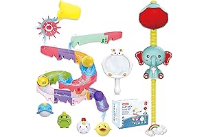 Toddler Elephant Bath Toys with Slide Track, Shower Sprays, Fishing Toys for Ages 2-5
