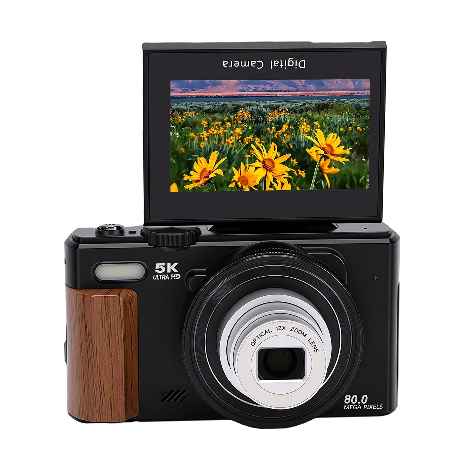 Sxhlseller Fotocamera Digitale 5K 80MP WiFi Zoom Ottico 12X Autofocus Retro Mirrorless