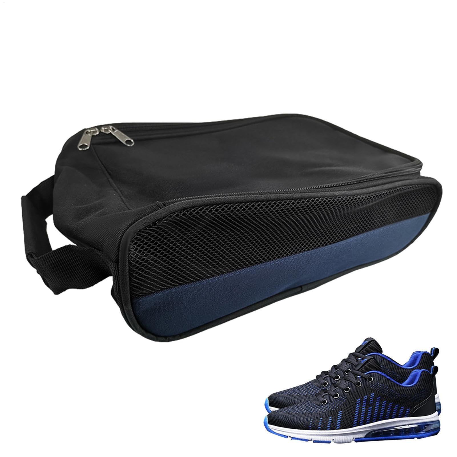 Borsa per scarpe sportive, Borsa per scarpe con cerniera,Organizzatore per riporre le scarpe | Portascarpe traspirante con tracolla con cerniera resistente all'acqua con ventilazione in rete per i
