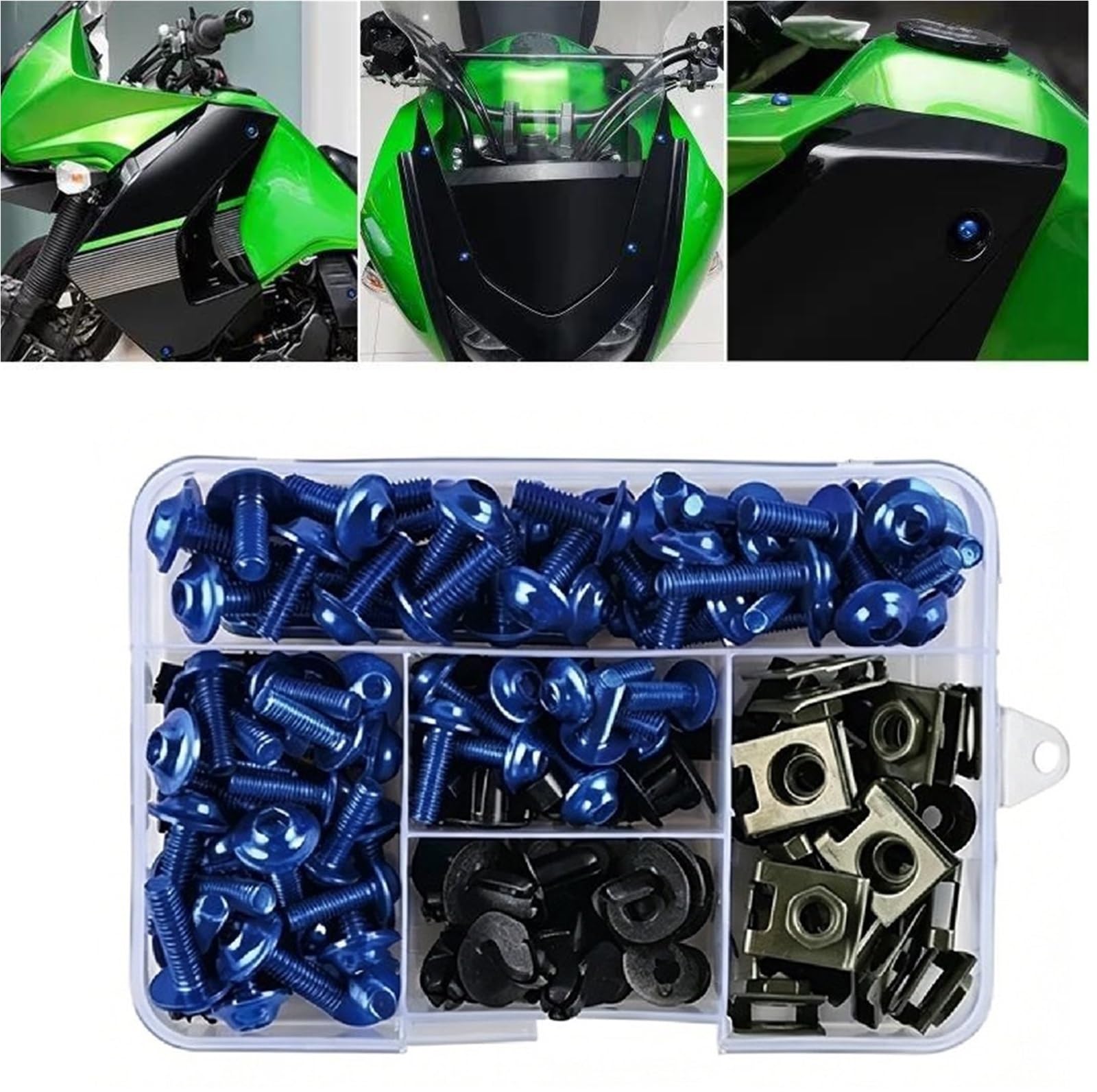 Kit Di Bulloni Per Carenatura Viti Dadi Vite 195 Pezzi Per Yamaha YZF R1 YZF R3 YZF R6 YZF R7 YZF R25 YZFR125 YZF R1 R3 R6 R7 R25 R125 YZF-R1 Viti Bulloni Dadi Fissaggio Moto(ROSSO)