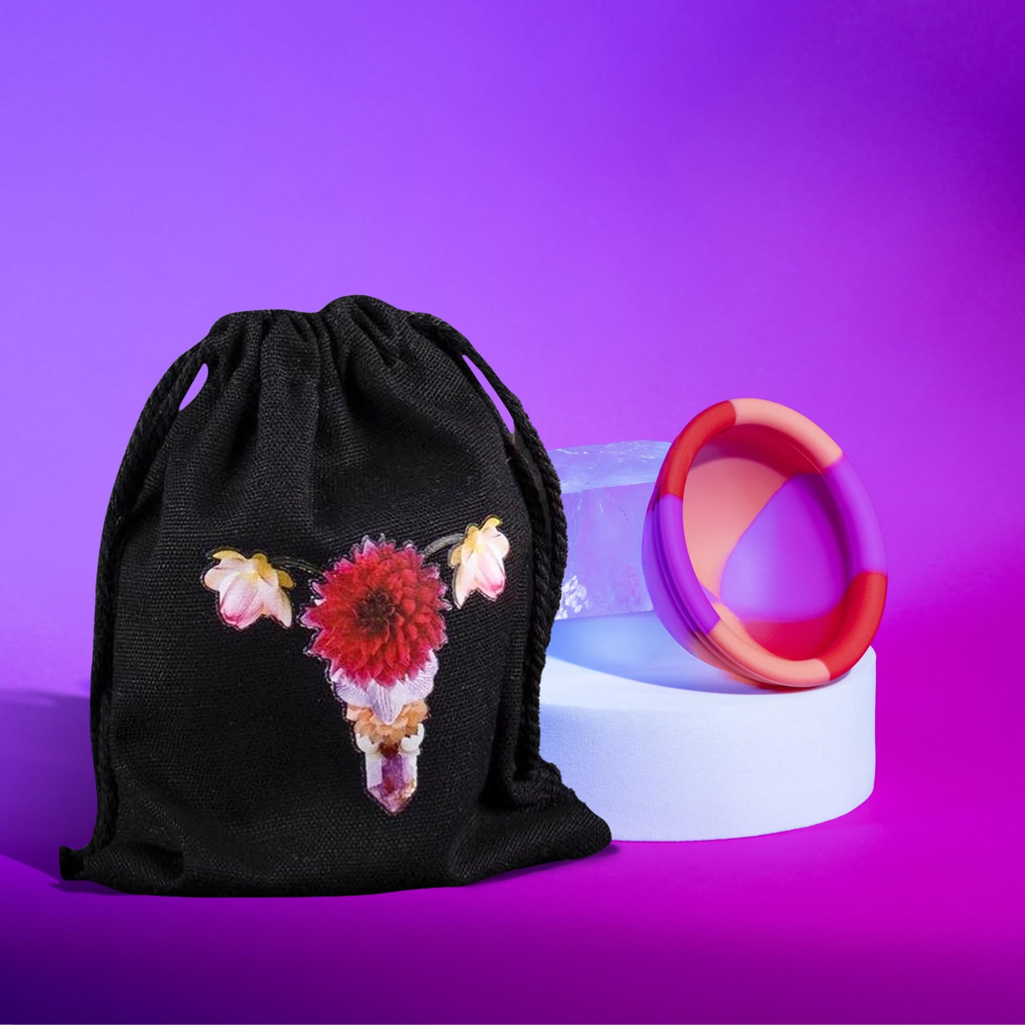 Menstrual Disc - Premium Medical Grade Silicone Design - Soft & Ultra Comfortable Period Disc - No Leaks - Up to 12 Hours Protection- Great Menstrual Cup Alternative (Rose Rage, A)