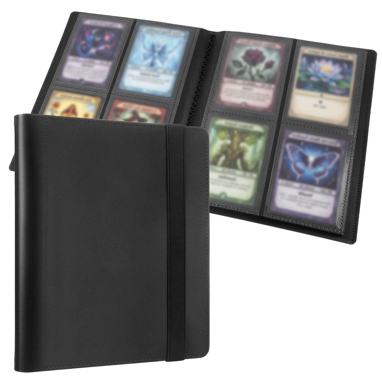 1-Piece Toploader Binder, Holds 160 Toploaders with 4-Pocket PU Cover