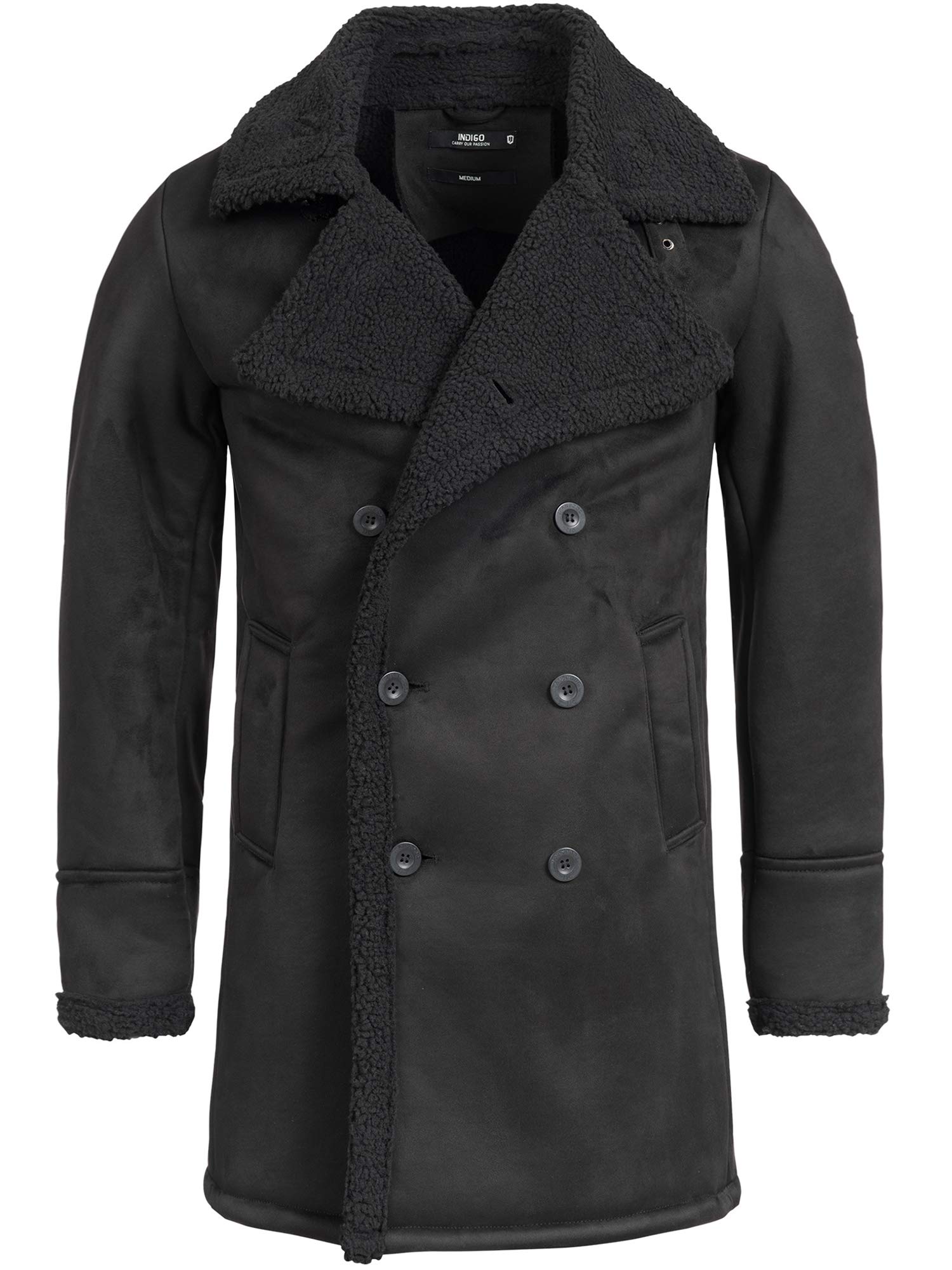Indicode Uomini Barlow Coat | Cappotto corto con revers e pelliccia sintetica Teddy