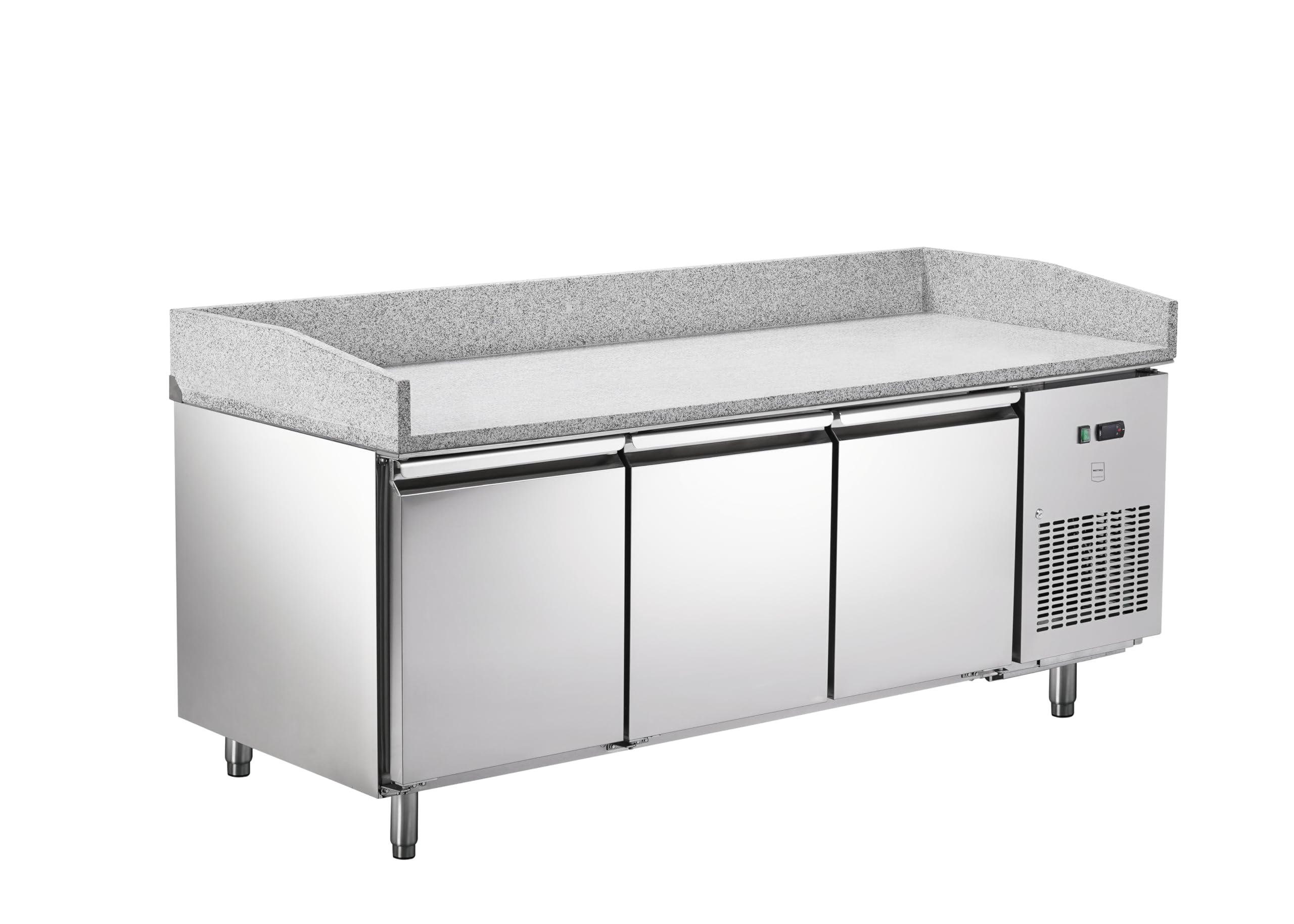 METRO Professional GPT3100 Pizza-Kühltisch, Edelstahl, 310 W, 362 L, 3 Türen, kompatibel mit GHS2200, Silber