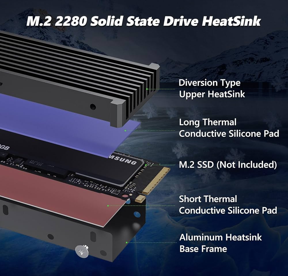 Amazon.co.jp: M.2 2280 SSD NVMe ヒートシンク Samsung 9100