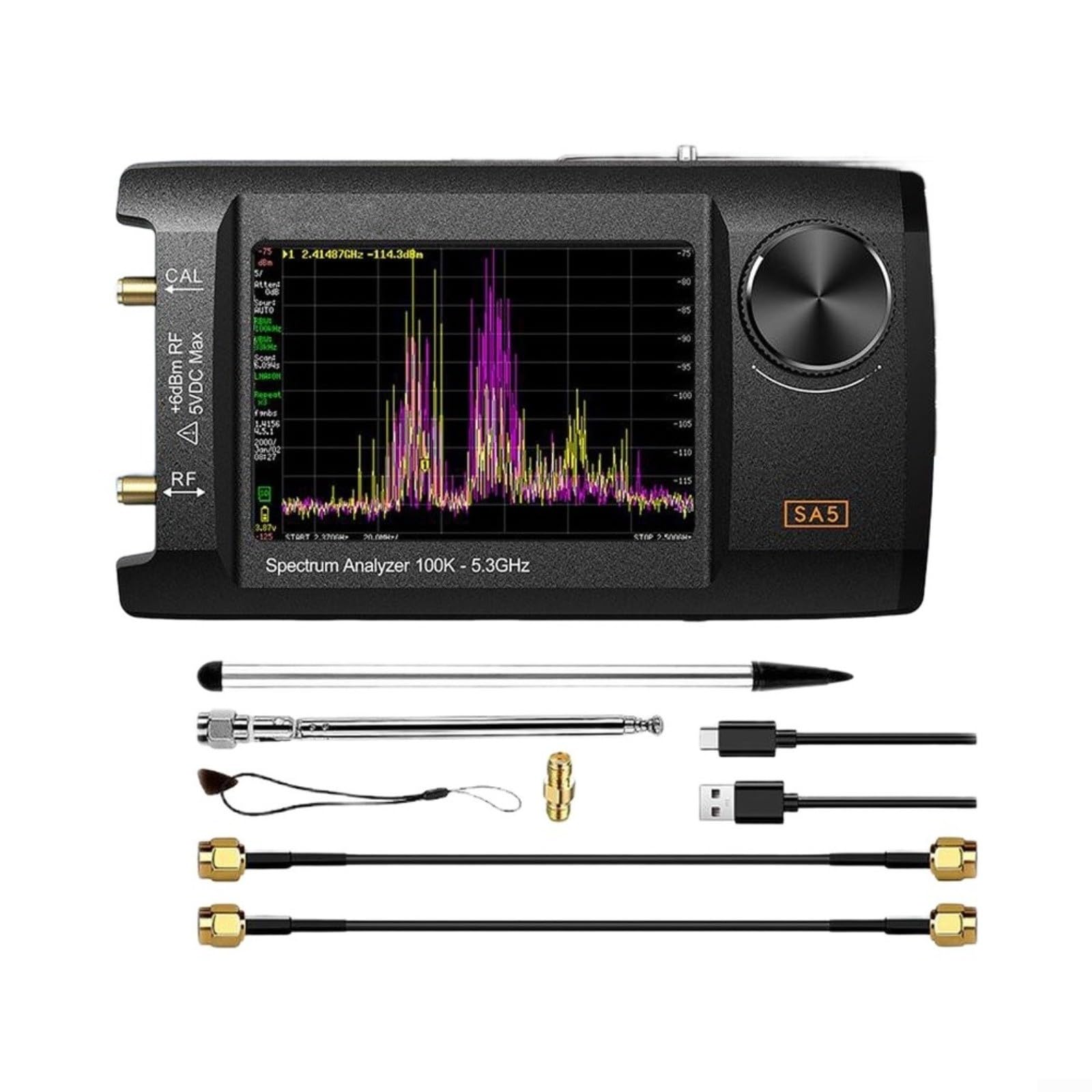 Tragbarer Spektrumanalysator SA5 mit 4 Zoll IPS LCD, Frequenzbereich