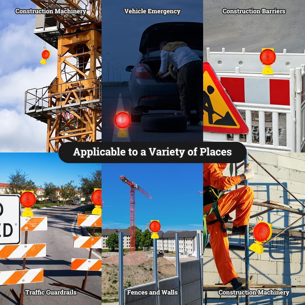 ソーラー工業用警告灯、ワイヤレス防水充電式安全バリケード警告灯、交通信号点滅両面可視性アンバーLED、道路建設や車両緊急時用