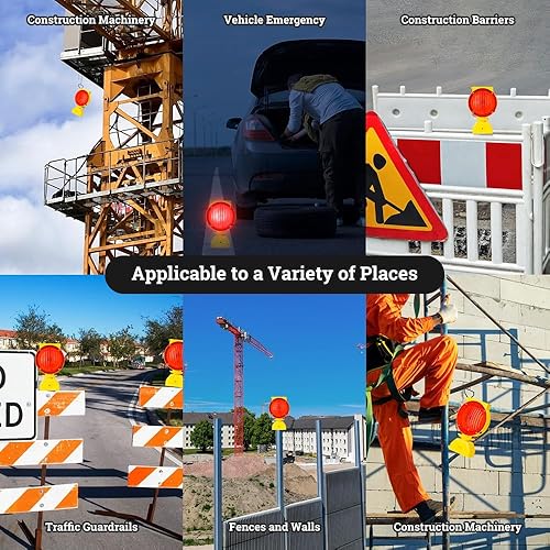 Miniatura 4 de Luces de advertencia solares industriales, inalámbricas, impermeables, recargables, luces de advertencia de barricada, señal de tráfico intermitente