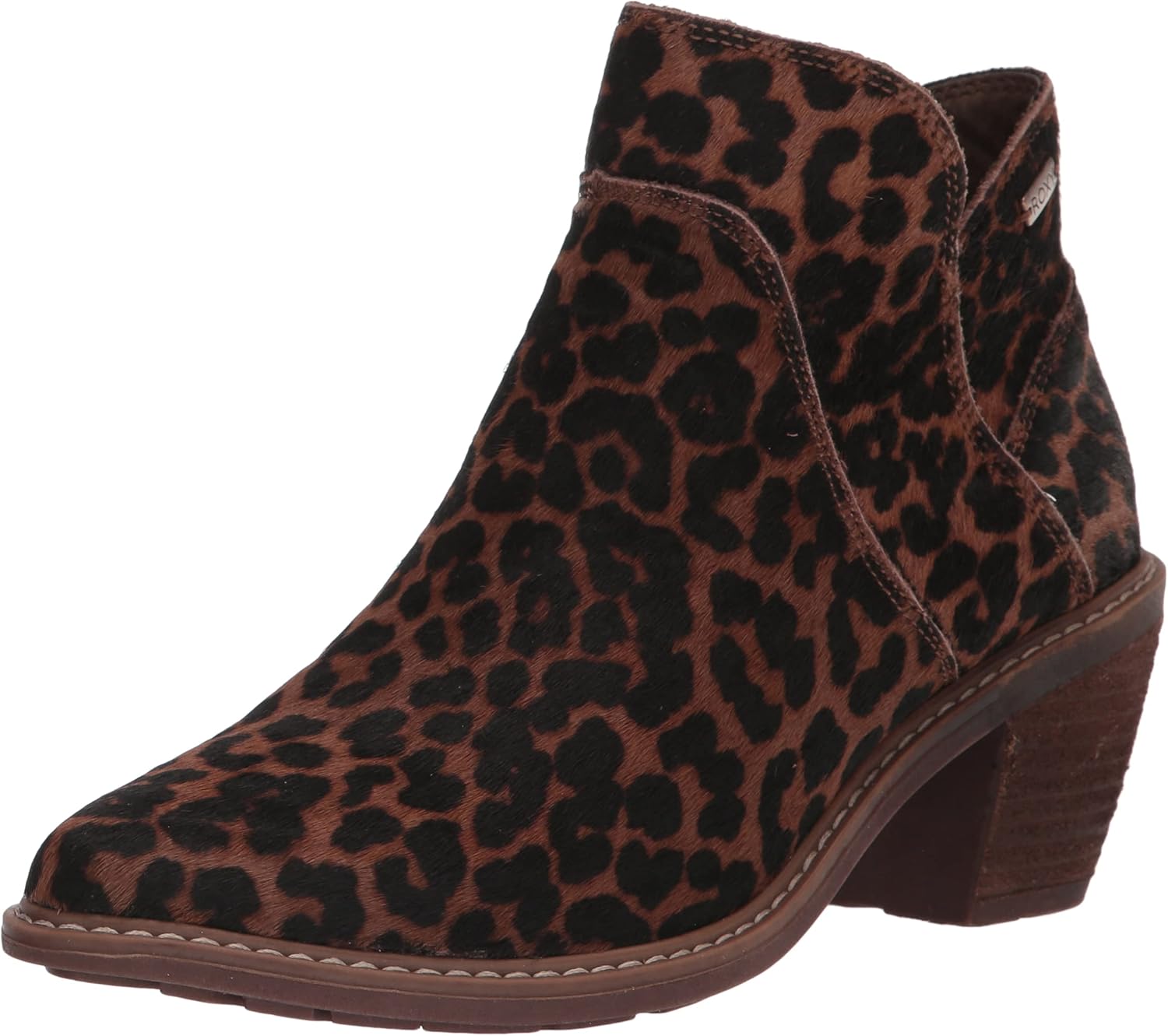 Roxy Women's Cassidy Leather Ankle Boot Fashion, Cheetah Print, 6