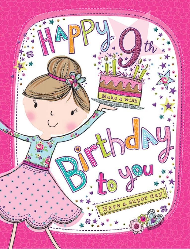 Piccadilly Greetings Modern Juvenile Birthday Card Age 9 F - 8 x 6 inches