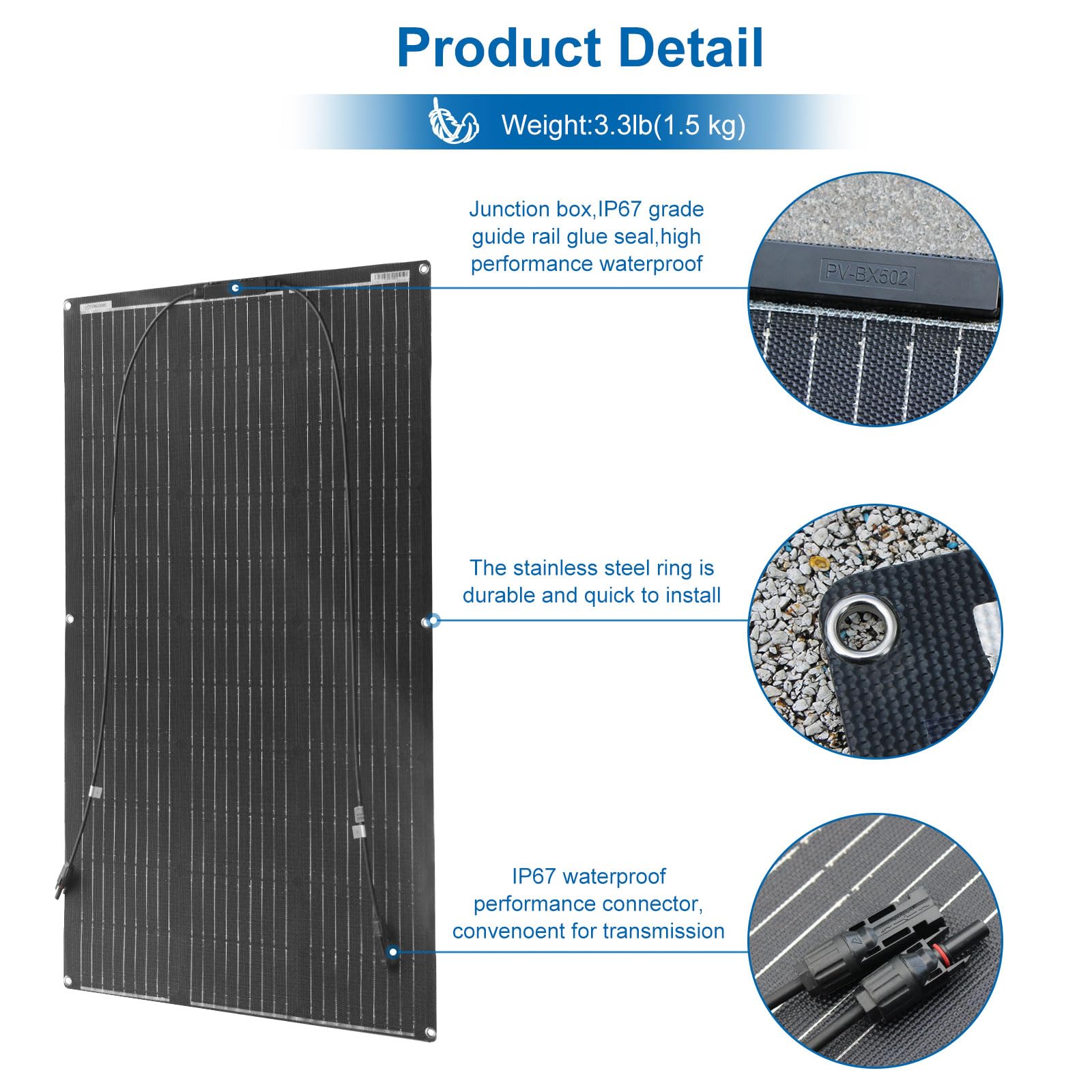 2 Pannelli Solari Flessibili 100W ETFE - Totale 200W, Per Camper, Barche, Superfici Curve - Foto 7