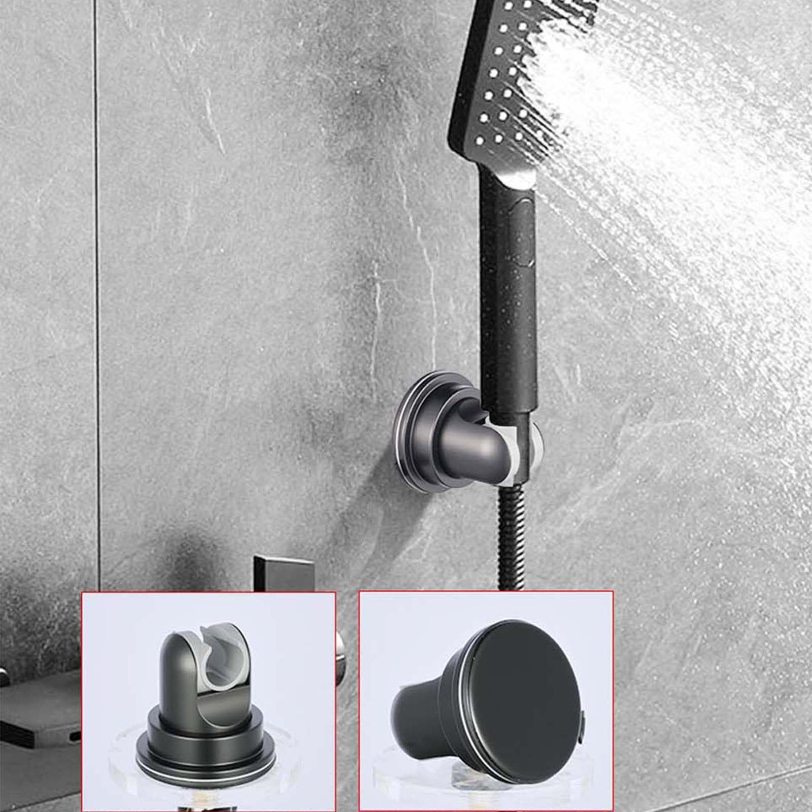 cabezas de ducha, Soporte de ducha ABS con ventosa y ángulo ajustable, impermeable y a prueba de humedad, multicolor(Chrome)