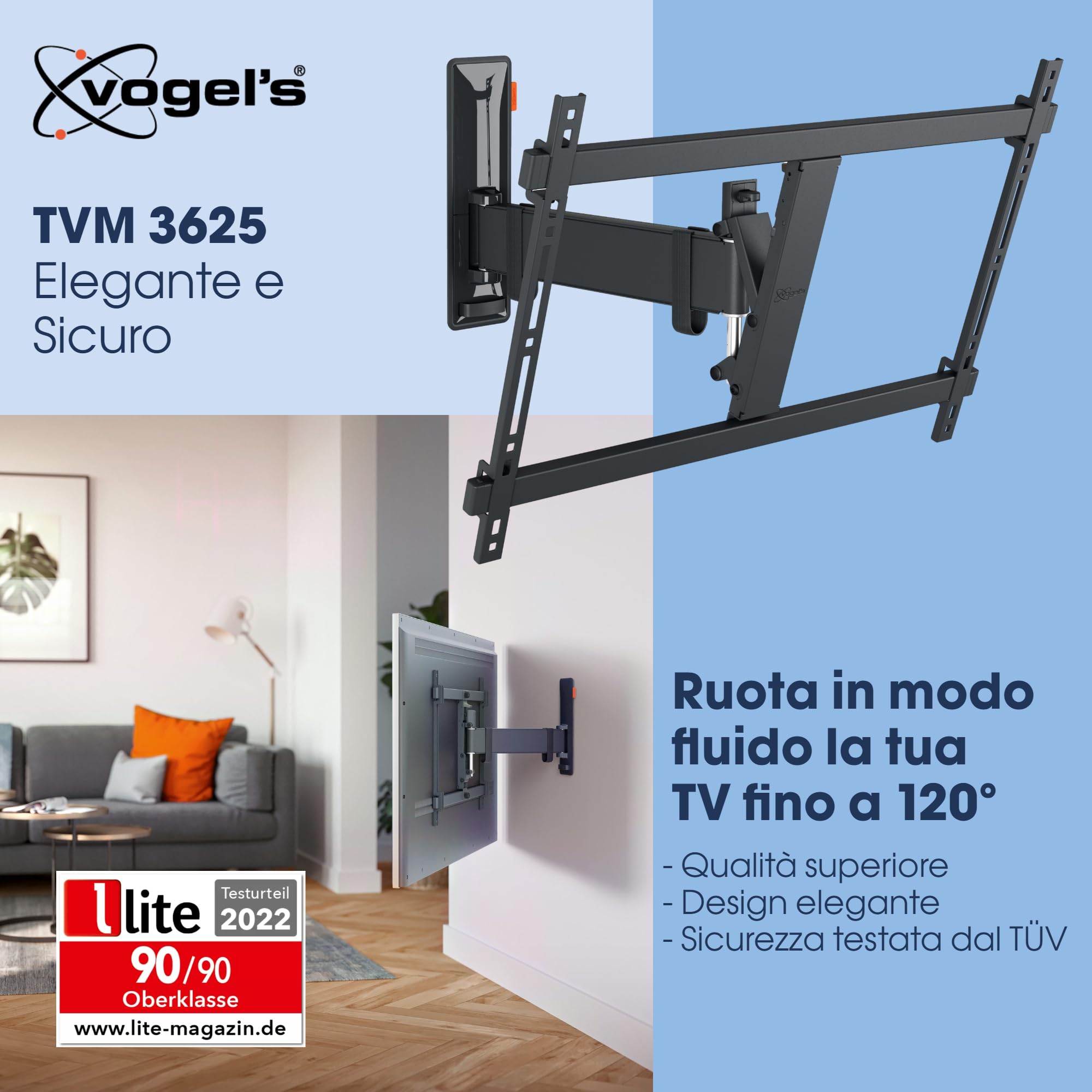Supporto TV girevole Vogel’s TVM 3625 40-77 Pollici - Dettaglio