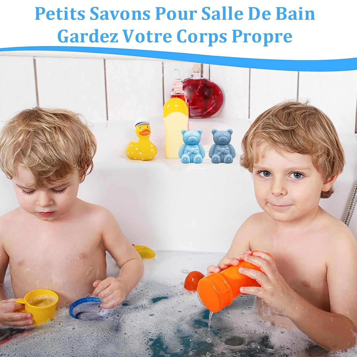 Lot de 36 Savons en Forme d’Ourson pour Baby Shower, avec Boîtes Cadeaux | Mini Savons Parfumés en 3 Couleurs avec Rubans et Étiquettes Merci pour Baptême, Gender Reveal, Mariage et Fête de Naissance