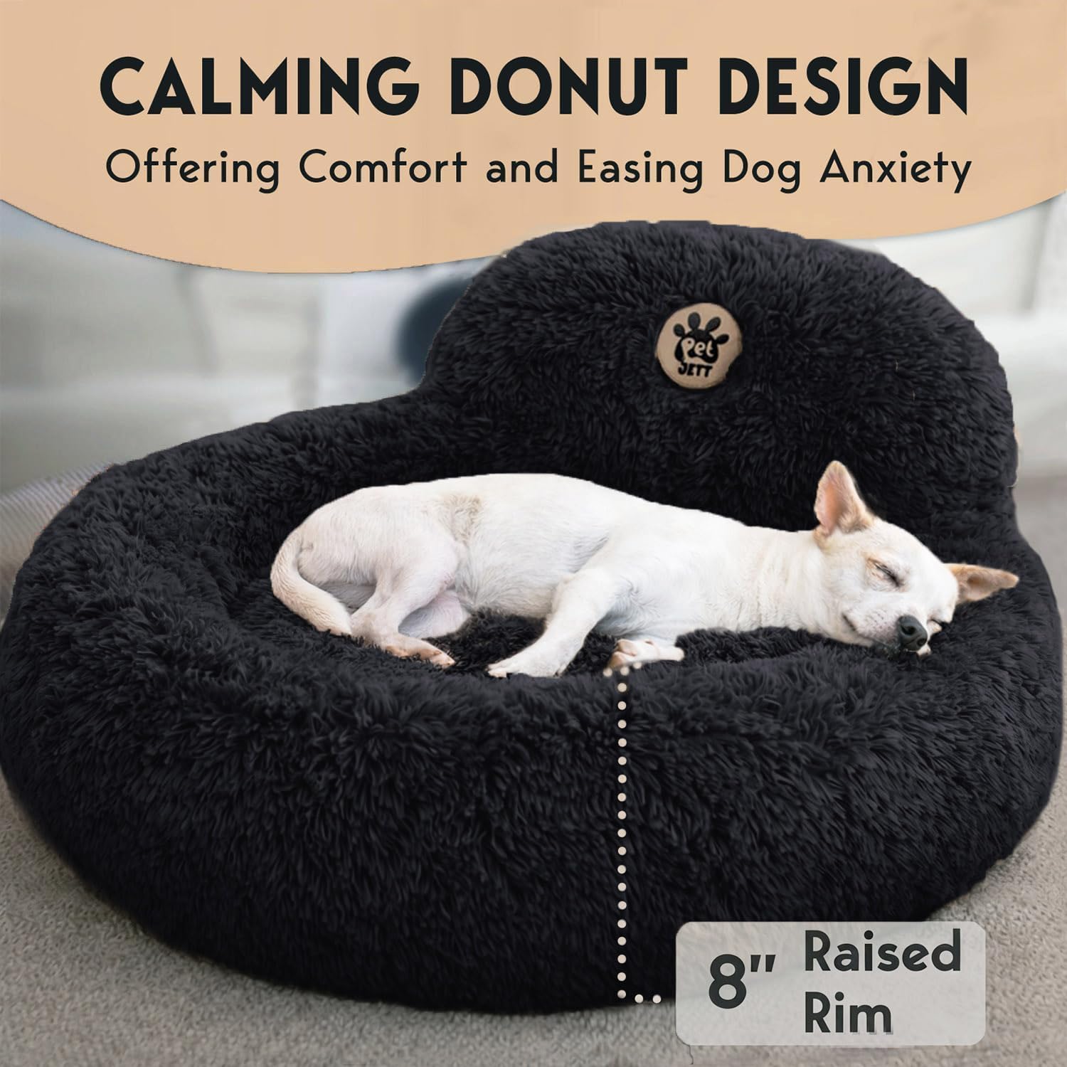 Amazon.com : PetJett Calming Dog Bed Medium Size Dog - 30'' Donut