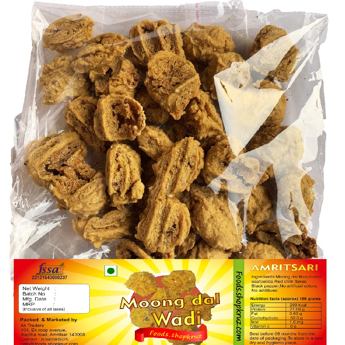 Foods.shopkruz Amritsari Moong dal wadi 400 grams (B09MND4HYT) Amazon Price History, Amazon Price Tracker