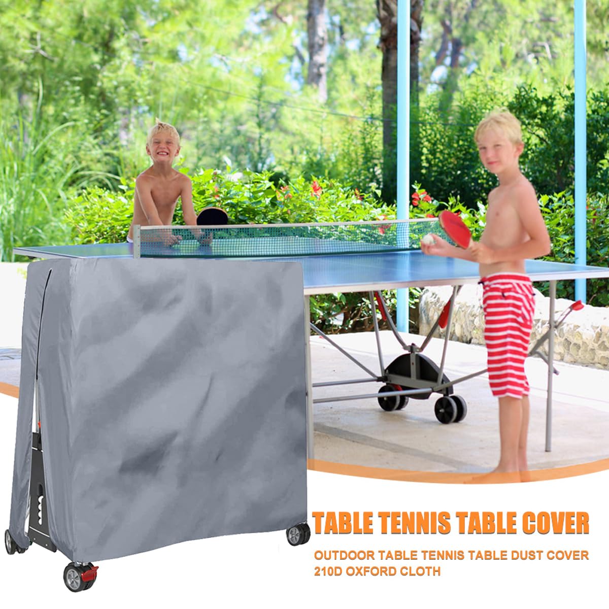Copertura per Tavolo da Ping Pong Impermeabile con Chiusura a Cerniera Laterale, Copertura per Tavolo da Ping Pong Pieghevole in Tessuto Oxford 210d per Interni Ed Esterni
