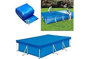 Rectangular 95x56 Swimming Pool Cover for 9.8 ft x 6.6 ft Frame Above Ground Pools