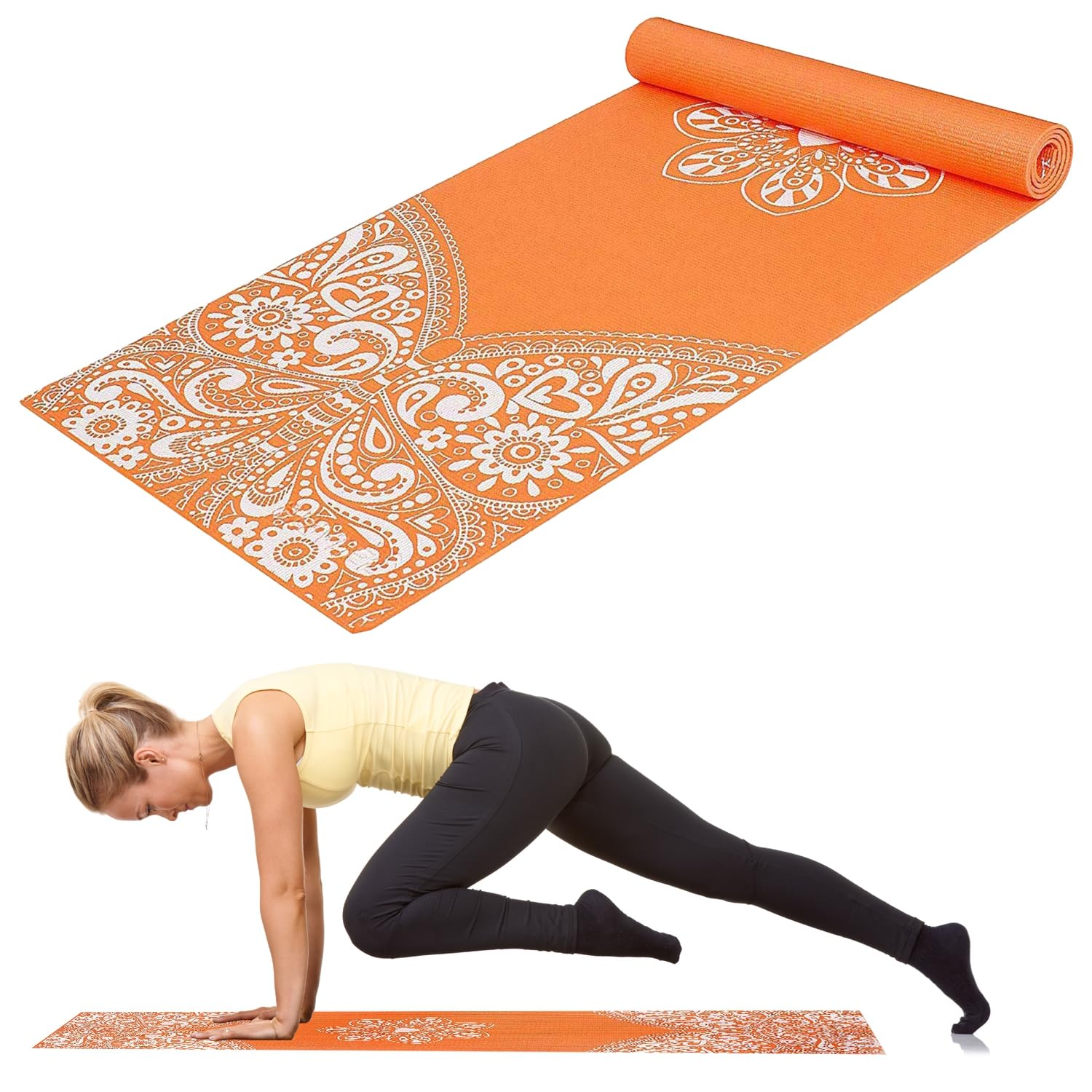Strauss Designer Yoga Mat (Butterfly), 5 mm (Orange) (B07QJ552VZ) Amazon Price History, Amazon Price Tracker