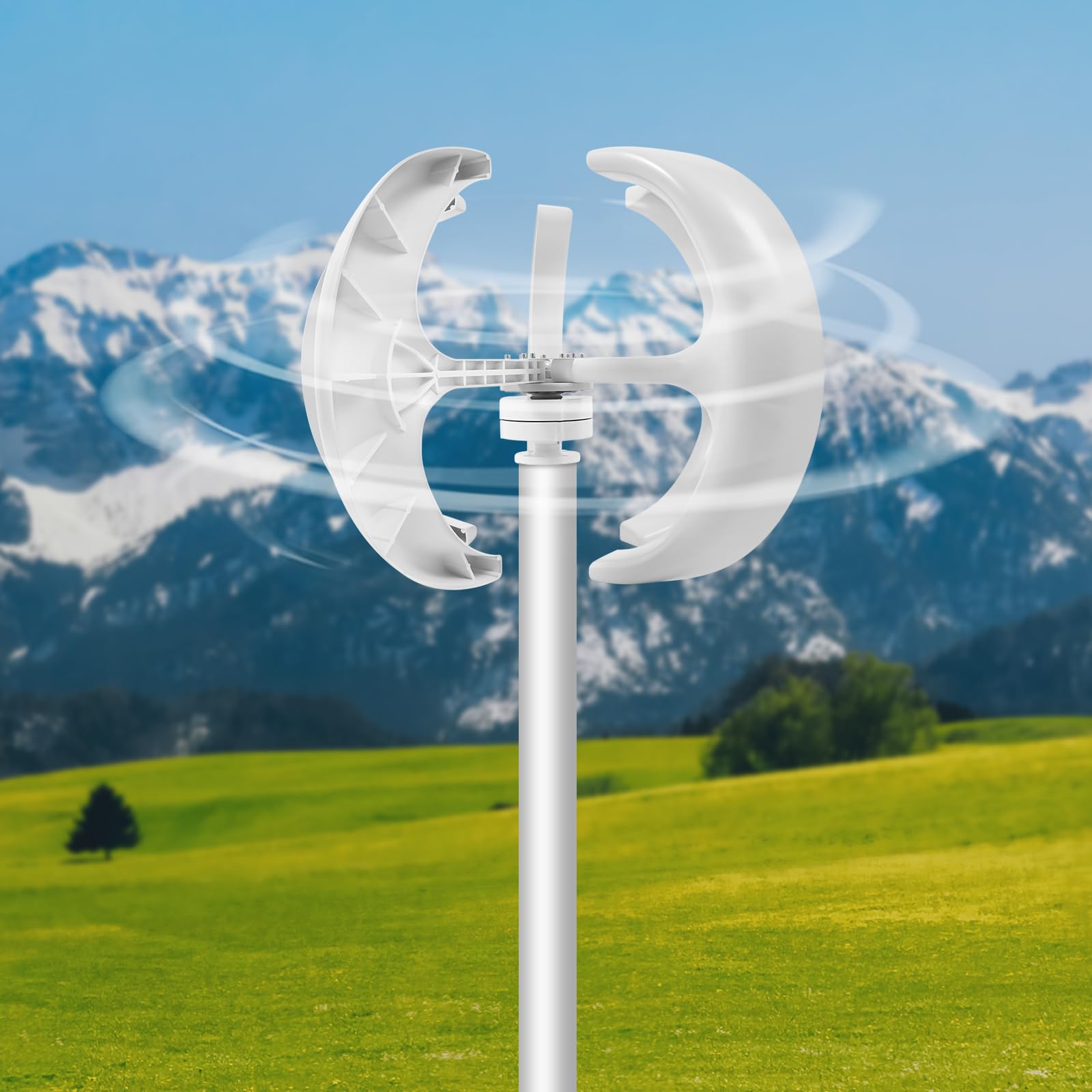Windturbine Generator Windgenerator 600W 12V Elektromagnetisch Windrad 5 Blätter Laterne Form mit Controller, Flanschplatte für Industrielle, Boote Heim Kabinen 45m/s