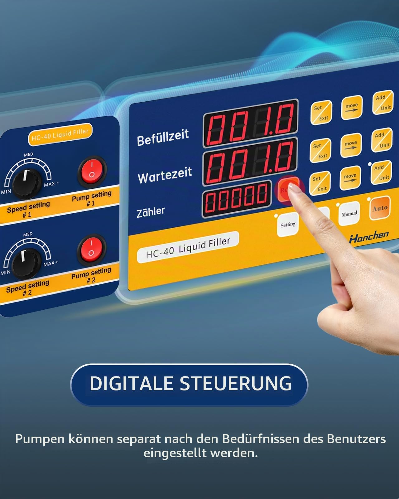 Hanchen Elektrische Flüssigkeit Füllmaschine Digital Flüssigkeitsabfüllung Abfüllmaschine 3-4000ml für Wasser, Alkohol, Milch, Parfüm, Saft, Speiseöl mit 2-Köpfe