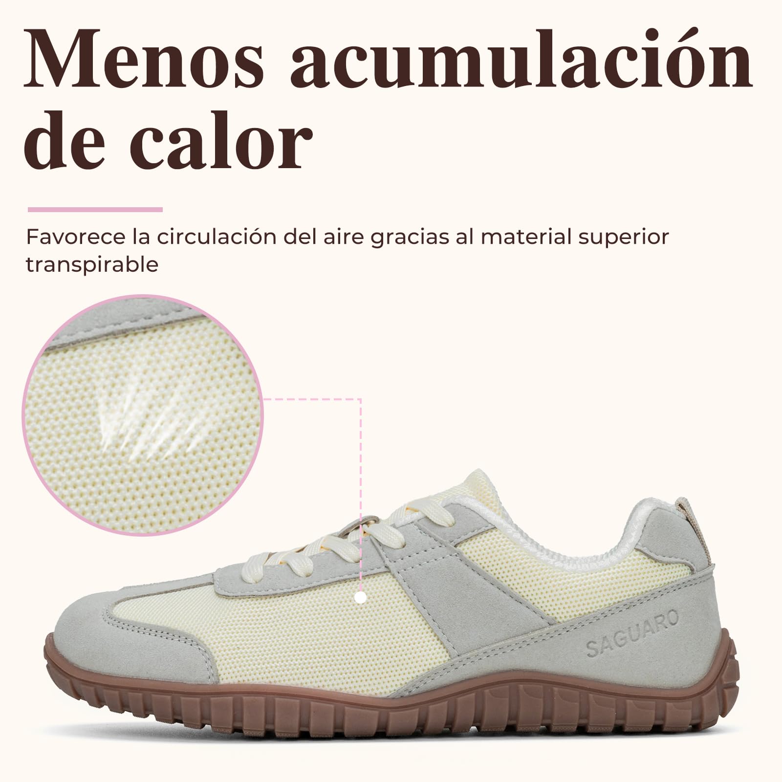 SAGUARO Mujer Zapatillas Barefoot Calzado Minimalista Barefoot Shoes con Puntera Ancha para Uso Diario, Talla 35-43