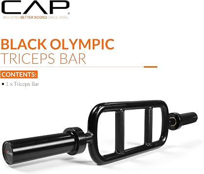 CAP Barbell 2 'Solid Olympic Triceps Bar، No Collars، Black (New Version) (OBIS-34SB-3)