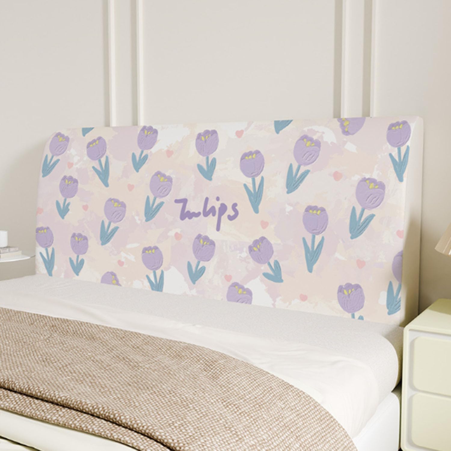 Bed Headboard Cover for Queen Cal King，Furniture Cover, Soft Upholstery Headboard Slipcover Thick Fabric Bed Head Cover Dustproof Headboard Protector for Bedroom Décor