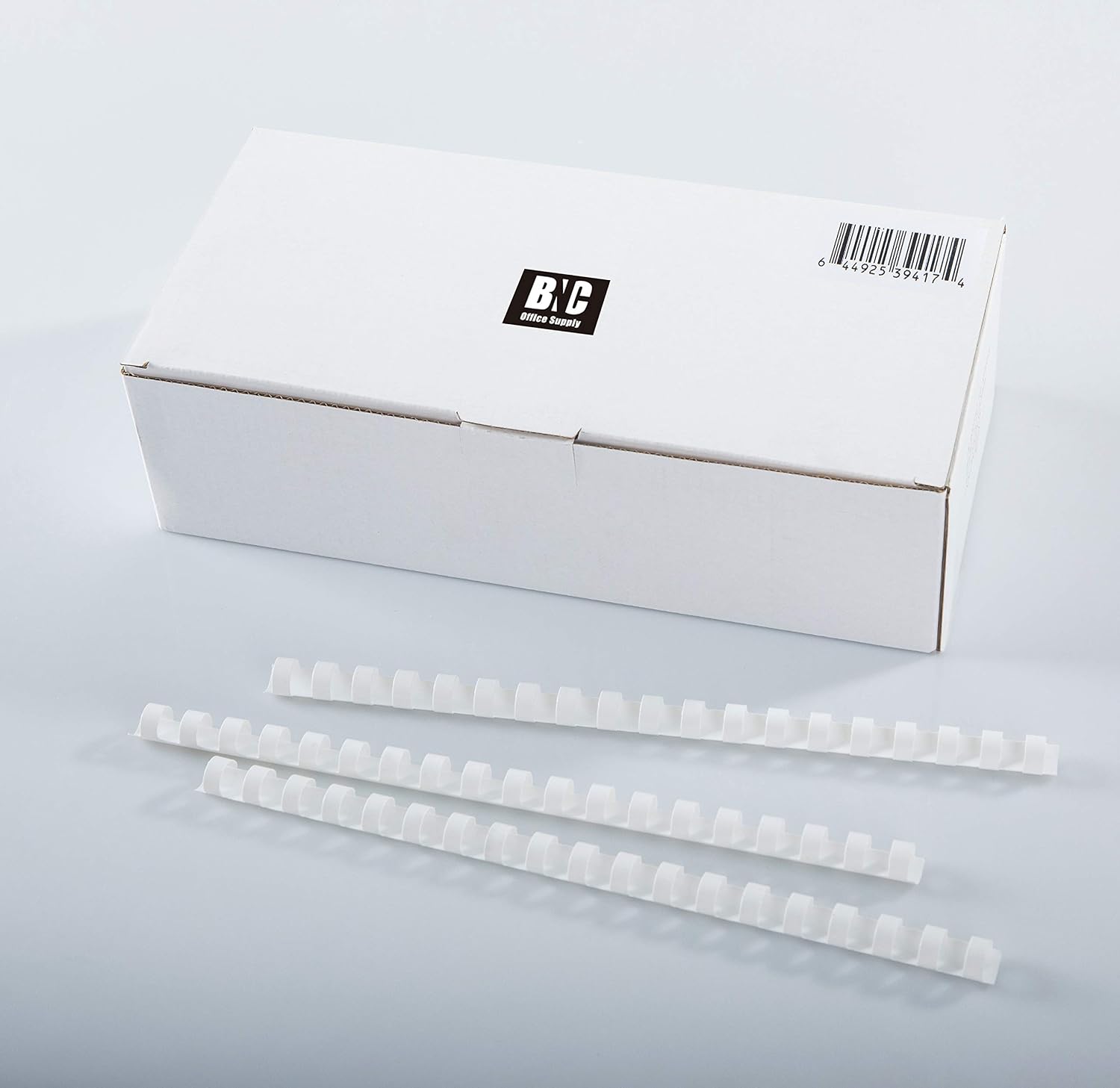 BNC 19 Rings Letter Size Plastic Comb Bindings White Color Pack of 100 (12mm (1/2")