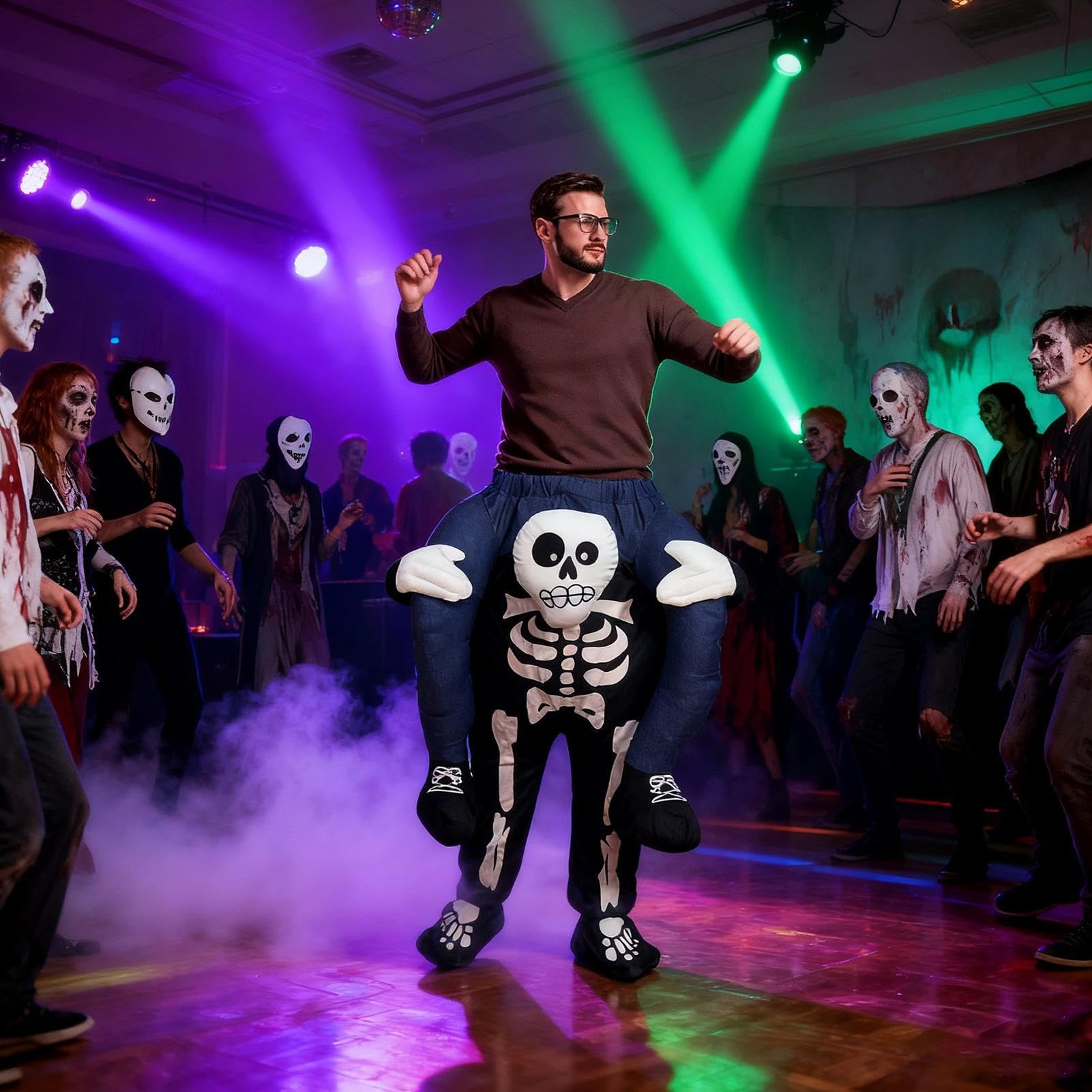 Kostium szkieletu, zabawna odzież imprezowa, kostiumy żartów, motyw szkieletu, dla kobiet, mężczyzn, starszych przyjaciół, na imprezę cosplay, urodziny, pokaz szkolny
