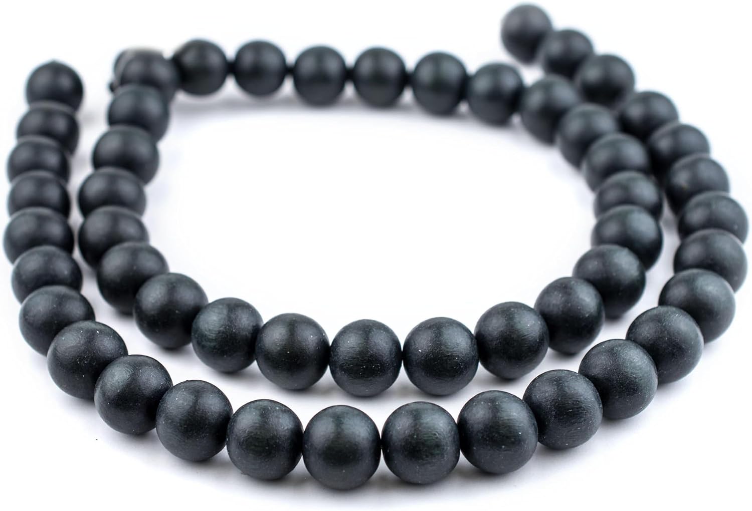 The Bead Chest Charcoal Natural Wood Beads 16mm Black Round Large Hole 16 Inch Strand