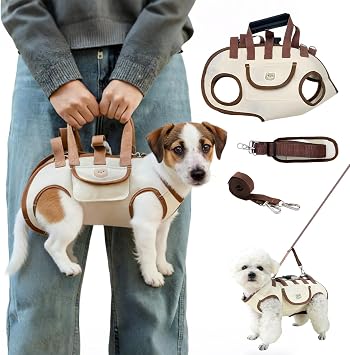 Portable Breathable Pet Carrier Sling & Backpack for Dogs & Cats,Shoulder Carrier Sling Backpack Carriers Dog Lift Harness Portable Breathable Pet Carrier BackpackS Beige