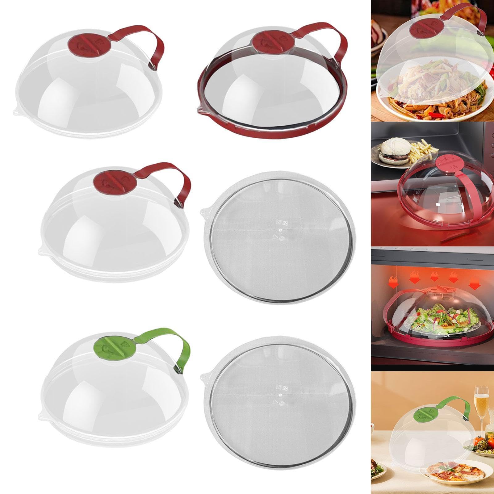Microwave Splatter Cover for Food Portable House Items Microwave Plate Cover Red Cover-image-5