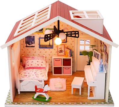 Cool Beans Boutique 118 Scale Do-It-Yourself Dollhouse Kit Pink Home